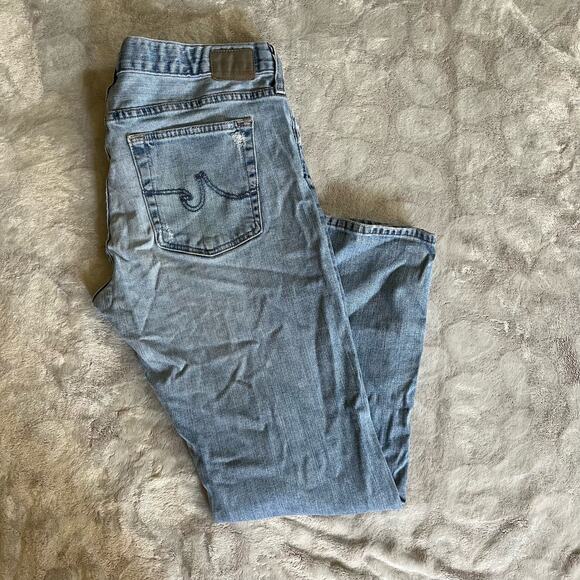 AG Anthropologie The Nolan Women's 32 Regular Ankle Distressed Jeans Mid Rise - Picture 3 of 7